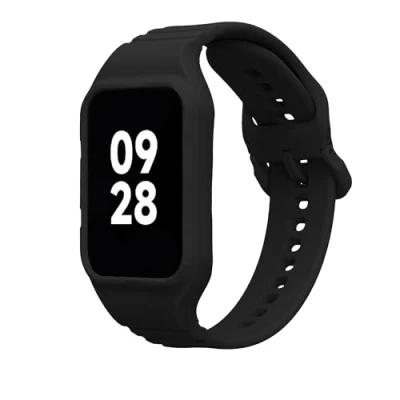 Afbeelding van kwmobile smartwatch bandje en bumper van silicone geschikt voor Xiaomi Mi Band 8 Pro in zwart Optimale bescherming