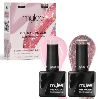 Afbeelding van Mylee Gel Nagellak Set 2x10ml [Bottomless Brunch ] UV/LED Gellak Nail Art Manicure Pedicure, Professioneel &amp; Thuisgebruik Langdurig en gemakkelijk aan te brengen