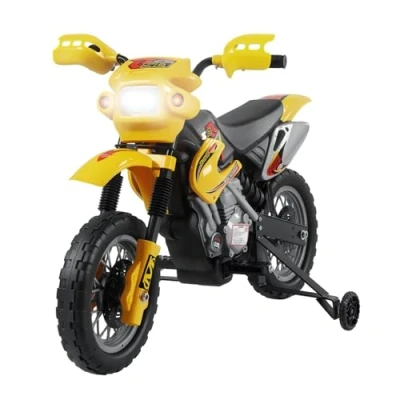Afbeelding van HOMCOM Elektrische motorfiets Kunststof 102x53x66cm Geel