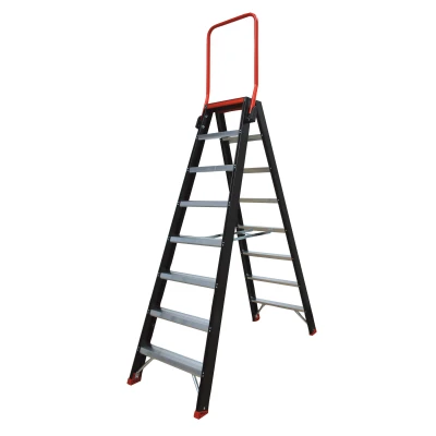 Afbeelding van Altrex dubbele trapladder Taurus 2x8 treden met steunbeugel