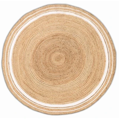 Afbeelding van Giga Meubel Vloerkleed Rond Naturel/Wit Ã ̃200cm Jaipur