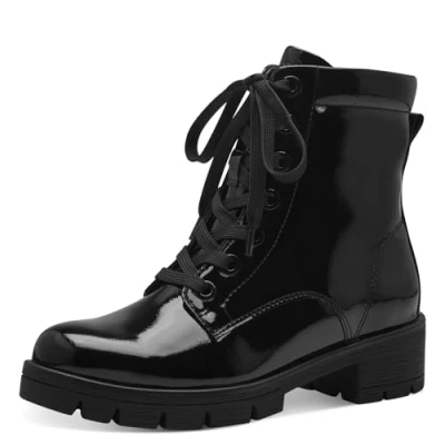Afbeelding van Jana Dames Veterboot 25263 018 Zwart Lak Wijdte H Maat 39