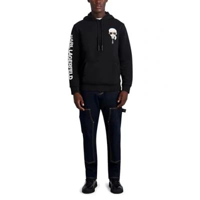 Afbeelding van Karl Lagerfeld Paris Heren Character Hoodie Hooded Sweatshirt, Zwart, XXL, XXL