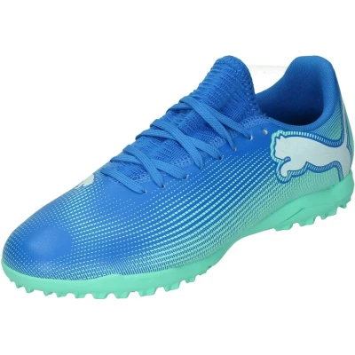 Afbeelding van Puma Future 7 PLAY TT JR Unisex Voetbalschoenen voor kunstgras kinderen, Maat: 37, Hyperlink blue/mint/white Textiel/ synthetisch