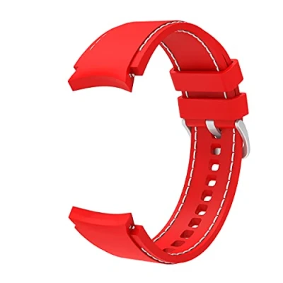 Afbeelding van System S Flexibele siliconen armband 20 mm voor Samsung Galaxy Watch 4 smartwatch rood, Eine Grösse, Klassiek