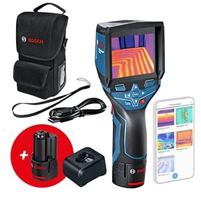 Afbeelding van Bosch Professional 12V System Warmtebeeldcamera GTC 400 C (2x accu + oplader, nieuwe etui, met appfunctie, temperatuurbereik: 10C tot +400C, resolutie: 160 x 120 px) Amazon Exclusive