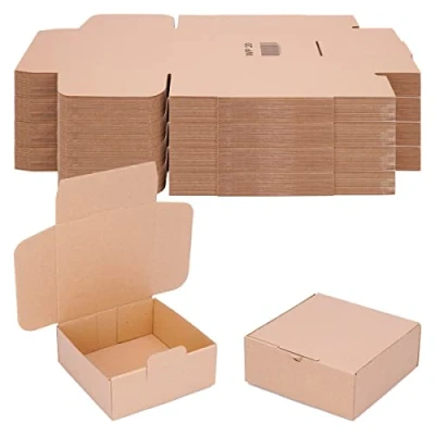 Afbeelding van verpacking 21714 verzenddozen 150 x 60 mm kleine dozen voor verzending vouwdozen grootte en hoeveelheid naar keuze Bruin 100 stuks