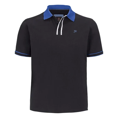 Afbeelding van Jan Vanderstorm polo ISFRIED Plus Size met contrastbies zwart