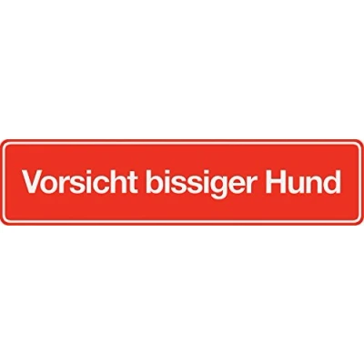 Afbeelding van Metafranc Lijmbord &quot;Vorsicht bite H&amp;&quot; 200 x 48 mm/Bewegwijzering/Infoschild/Waarschuwingsmarkering/Veiligheidsmarkering/Gevarenaanduiding / 500810
