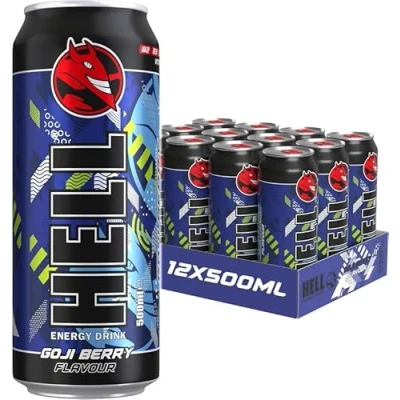 Afbeelding van HELL Energy Drink +20% More Caffeine Vitamins B2, B3, B6, B12, C &amp; D No Preservatives Environmentally Friendly Packaging 12 x 500 ml Compatible with