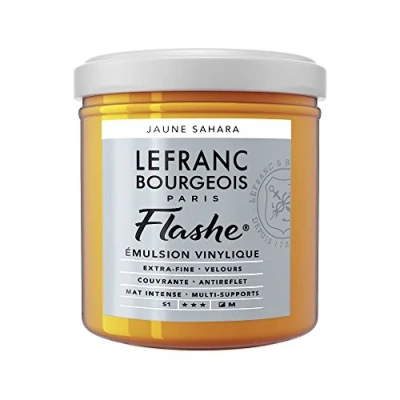 Afbeelding van Lefranc Bourgeois 300616 Flashe acryl en vinylverf, lichtecht, dekkend bestand tegen veroudering 125ml Pot, Sahara Yellow