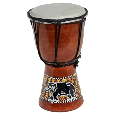 Afbeelding van 60 modellen 30 cm kinderen Djembe drum trommel bongo buschtrommel + handleiding (mogelijk niet beschikbaar in het Nederlands). olifant geschilderd Paint