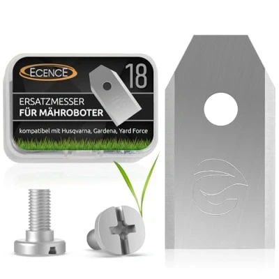 Afbeelding van ECENCE Vervangmessen voor gazon robotmaaiers 18 stuks compatibel met Husqvarna Gardena McCulloch Flymo Yardforce Matrix Grizzly Brast incl. schroeven