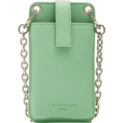 Afbeelding van LIEBESKIND BERLIN Leren Schoudertas mobiele telefoon Basic Mobile Pouch Spring Water Groene
