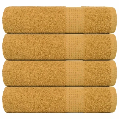 Afbeelding van vidaXL Badhanddoeken 4 st 100x150 cm 360 g/m² 100% katoen goudkleurig