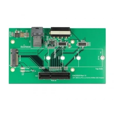 Afbeelding van Delock U.2 SFF 8643 adapter naar PCIe x4 of M.2 Key M slot met bevest