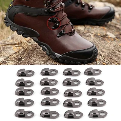 Afbeelding van veterhaken, 20 stuks kanten beslag met klinknagels voor klimmen, wandelen, schoenen, werk, outdoor, bergbeklimmers laarzen