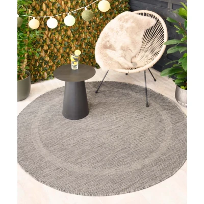 Afbeelding van Rond Buitenkleed Sunset Grijs 120 Cm