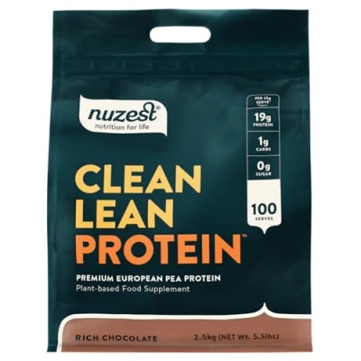 Afbeelding van Vegan Protein Poeders van Nuzest Clean Lean Rich Chocolate Plantaardige Erwtenproteïne Shake Caloriearm &amp; Koolhydraatarm Glutenvrij Zuivelvrij 2,5 kg (100 porties)