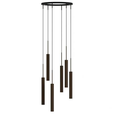 Afbeelding van Audo Copenhagen Tubulaire Cluster 6 Hanglamp Rond Bronzed Brass