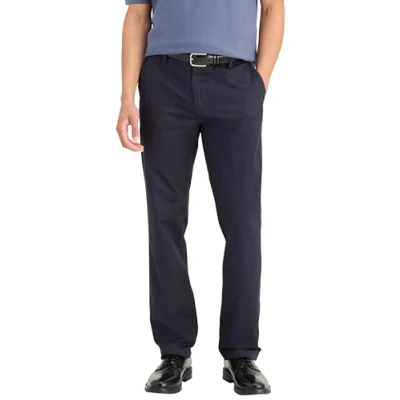 Afbeelding van Dockers Signature Kaki Straight Fit Pants voor heren, Donkerblauw, 34W / 36L