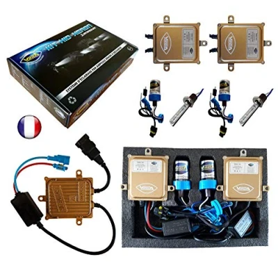 Afbeelding van VEGA HID Xenon set, Frans merk H1, 5000 K, 55 W, Slim DSP AC lampen met metalen voet