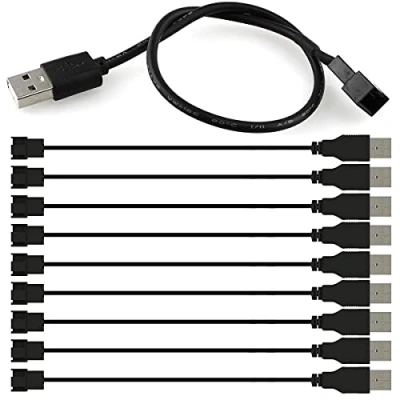 Afbeelding van GUUZI 10st USB naar 3 Pin/4 Pin PWM 5V Kabel voor Voedingsadapter Ventilator met Mouwen, Behuizing Adapter Connector (USB 3Pin/4Pin Kabel)