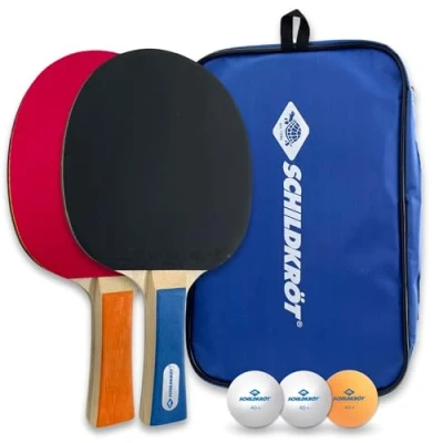 Afbeelding van Hobby tafeltennisset voor 2 spelers: rackets, 3 ballen geïntegreerd in een Schildkröt draagtas