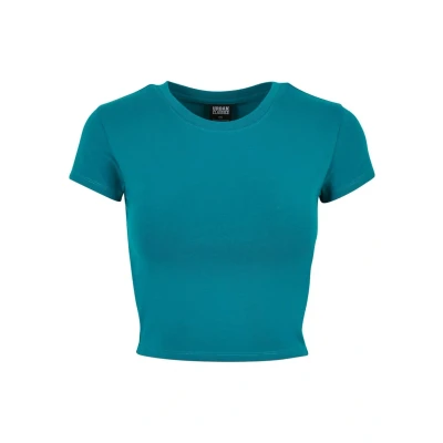 Afbeelding van Urban Classics Stretch Jersey Cropped TEE Tshirt basic, Dames, Maat: XS, Watergreen