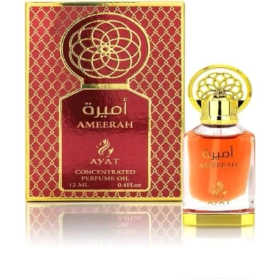 Afbeelding van Ayat Perfumes Geurolie 12 ml alcoholvrij parfumextract, hoogwaardige muskus, uniseks, oosters, Arabisch, oud, natuurlijk, barnsteen dubai geur (Ameerah ml)