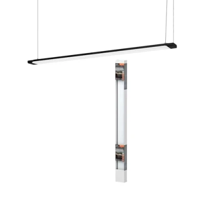 Afbeelding van LEDVANCE Office Line Slab, platte kantoorplafondlamp, 1,2 m, 40 W, 4100 lm, 4000 K, 840 koud wit, 3 traps dimbaar, zwart aluminium, IP20