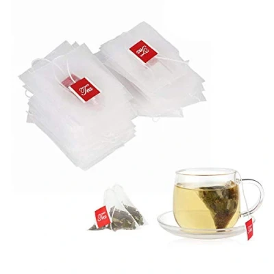 Afbeelding van 100Pcs Nylon Lege Thee Infuser Zakken Kruid Filter Zeef Met Trekkoord