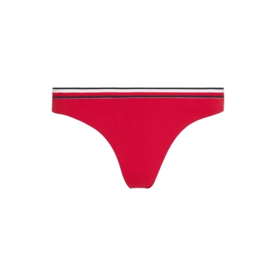 Afbeelding van Tommy Hilfiger Global Stripe Scheeky HIGH LEG Bikinibroekje, Dames, Maat: XL, Primary red