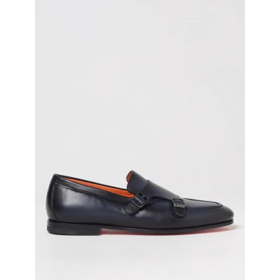 Afbeelding van Double Monk Strap Leather Loafers Blue