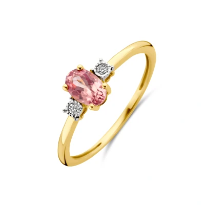Afbeelding van Ring Champagne Granaat En Diamant 0.03ct H Si