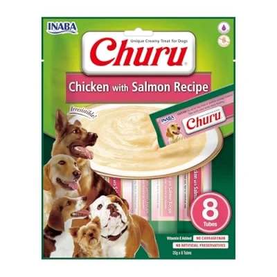 Afbeelding van Inaba Churu Hondensnack Chicken&amp;Salmon 8 x 20 gr