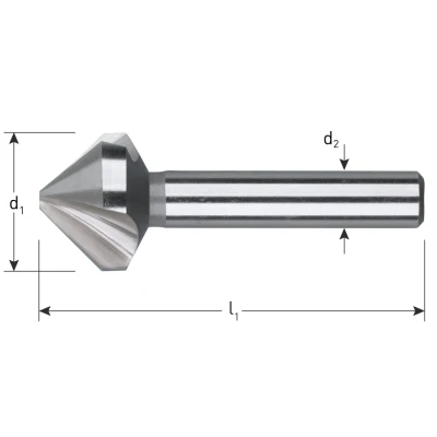 Afbeelding van Verzinkfrees HSS G 12,4mm 90 met 3 snijkanten