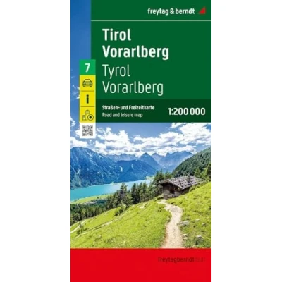 Afbeelding van Freytag &amp; Berndt Tirol Vorarlberg Vrijetijds En Wegenkaart Kleurloos Reisboeken Kaarten
