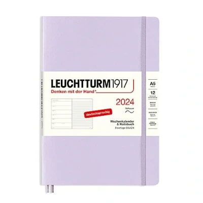 Afbeelding van LEUCHTTURM1917 367771 weekkalender &amp; notitieboek medium (A5) 2024, zachte kaft, lila, Duits, 12 maanden