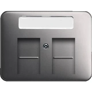 Afbeelding van Abb busch jaeger centraalplaat 2 x mod jack schuifjes a platin 2cka001753a9178