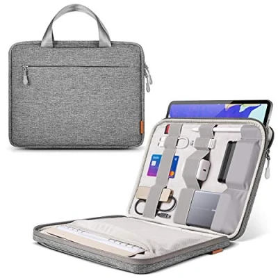 Afbeelding van Inateck laptop sleeve case compatibel met iPad Pro 12.9 M1 2021/2020, Surface X/7/6/5/4/3, MacBook 13 2016 2020, Air 2018 opbergvak voor accessoires