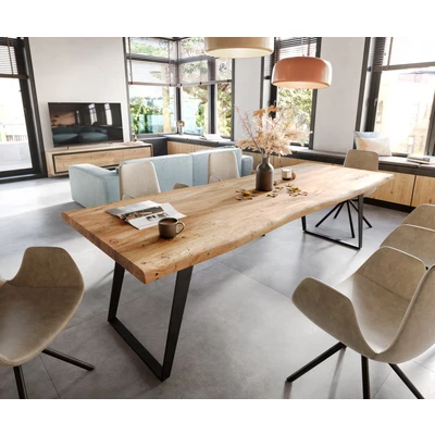 Afbeelding van Eettafel Edge acacia natuur 260x100 XL metaal schuin Live