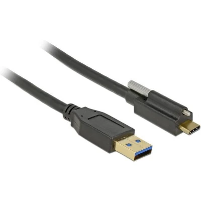 Afbeelding van USB A naar C kabel connector met 1 schroef USB3.1 Gen 2 tot 3A / zwart meter