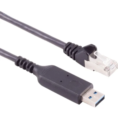 Afbeelding van USB A LAN Adapterkabel 1G, Typ Stecker auf RJ45, PVC, schwarz, 5m