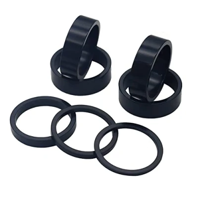Afbeelding van PLATT 7 stuks fiets headset spacer 1 1/8 inch aluminium MTB racefiets stuurpen 2/3/5/10mm (zwart) (zwart stuks)