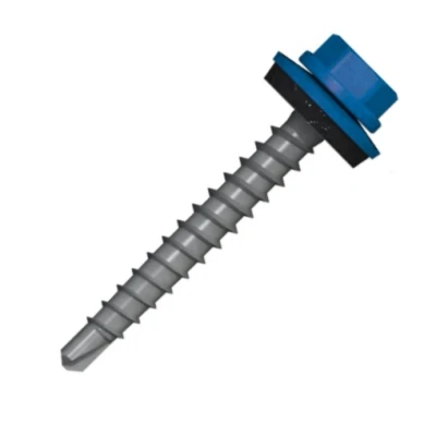 Afbeelding van Boorschroeven met 14mm ring 4,8x35 RAL 5010 gentiaanblauw 100 stuks