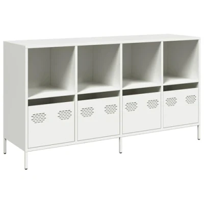Afbeelding van vidaXL Dressoir 135x39x73,5 cm koudgewalst staal wit