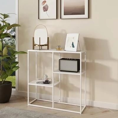 Afbeelding van Console tafel Strömstad sidetable 80x80x26 cm wit mat