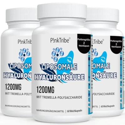 Afbeelding van Liposomale Hyaluronzuur Capsules Hooggedoseerd met 1000 mg Hyaluron, Hoogmoleculair (500 700 kDa), Vrij van Toevoegingen, 60 Stuk (Verpakking 3)