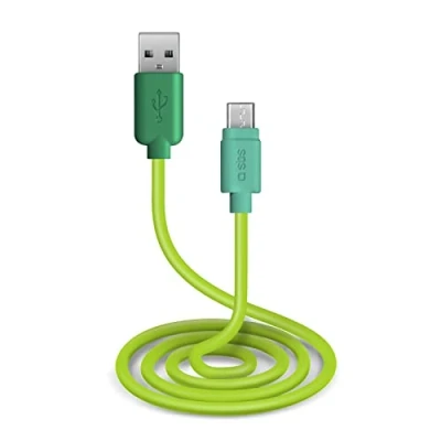 Afbeelding van SBS Pop Line USB Datakabel met Micro Aansluiting 1 m groen (1 m, 2.0), kabel